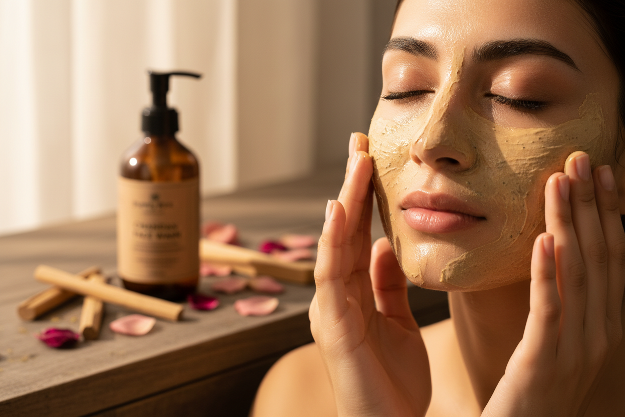 Chandan Face Wash – Applied on Skin | Purely Bare
