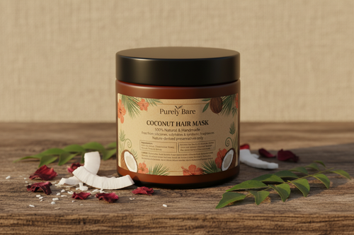 Coconut Hair Mask – Back View | Purely Bare